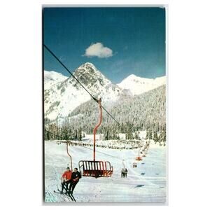 Snoqualmie Pass Summit Washington Ski Lift Plastichrome Postcard